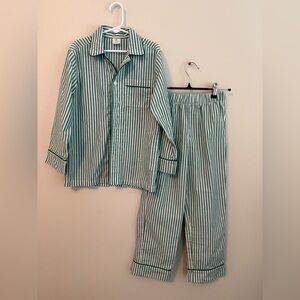 Crewcuts Striped Green Pajamas